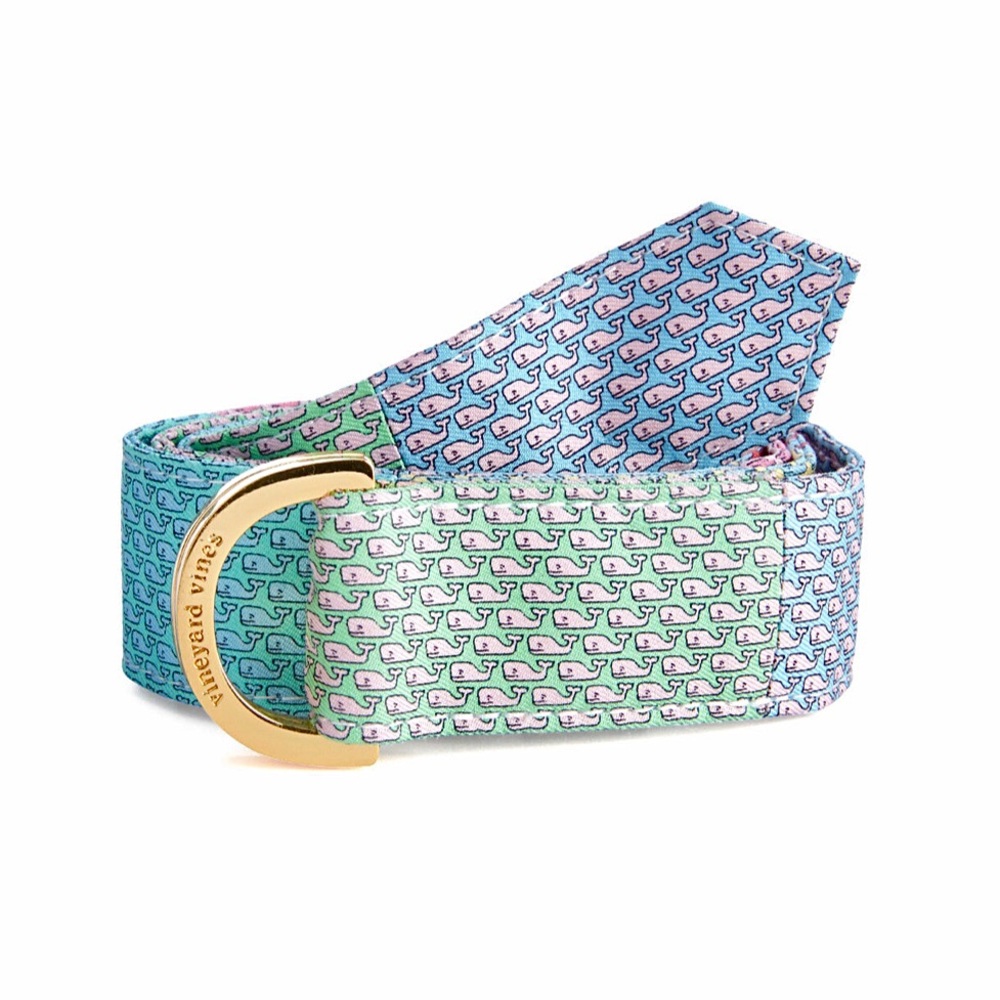 Vineyard Vines Whale Patchwork Silk Belt